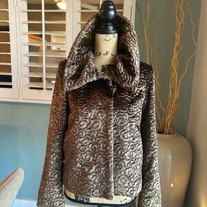 Etcetera Brown Faux Fur Teddy Jacket